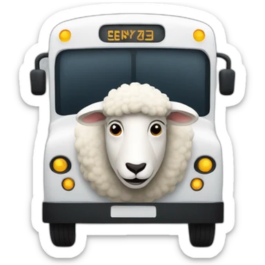 Sheep driving a modern bus sticker