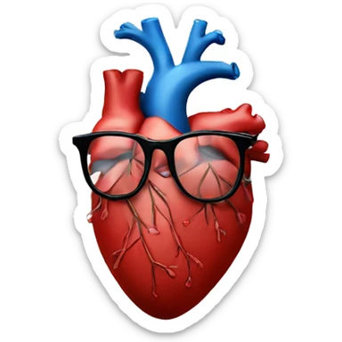 Human heart with glasses sticker