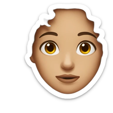 upset brunette long curly hair sticker