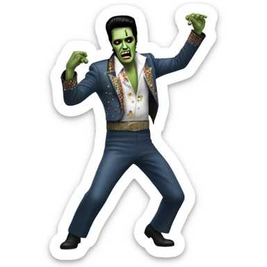 elvis zombie dancing sticker