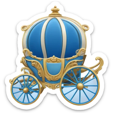 Cinderella round blue carriage sticker