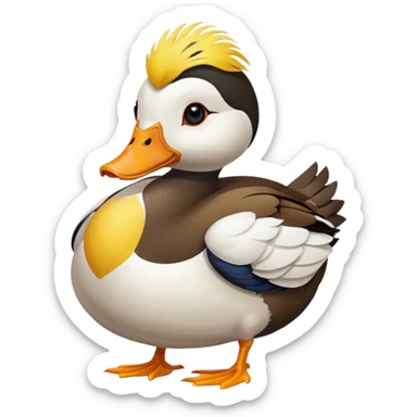 Heart faced duck sticker