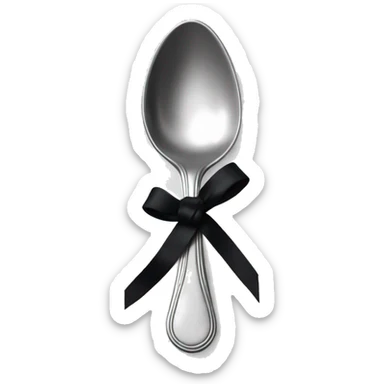 Elegant spoon with black ribbon around it sticker