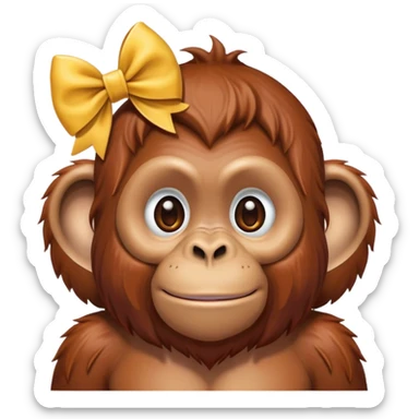 Orang utan with bow  sticker
