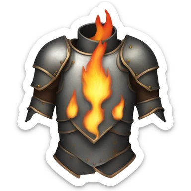 torso armor covered in flames sticker