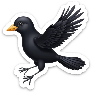 black bird flying sticker