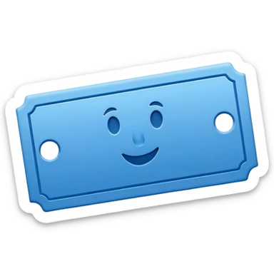 Blue ticket sticker