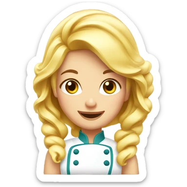 Cook blonde girl pastry sticker