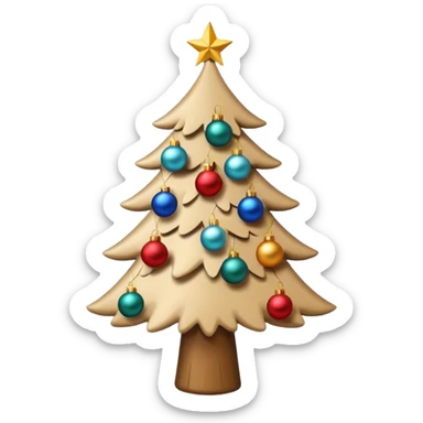 Beige Christmas tree sticker