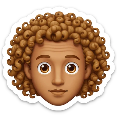 Caramel skin color man with curls  sticker