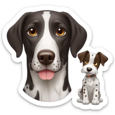 German shorthair pointer dog and border collie sticker