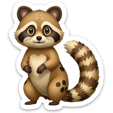 Cacomistle-tanuki-oncilla-animal-hybrid (full body) sticker