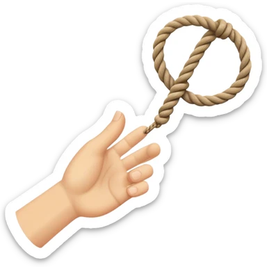 hand letting go a rope fall sticker