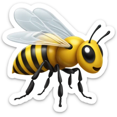 busy bee with pen sticker