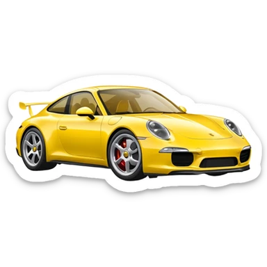 Yellow Porsche 911 sticker