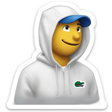 Lacoste smiking friends with white lacoste hoodie sticker