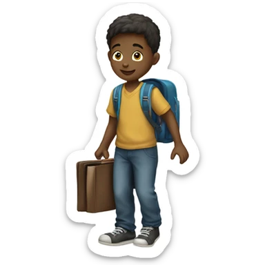 little boy going to school sticker