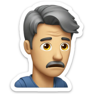 a man with headache and is frustrated  sticker