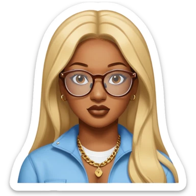 rapper Megan Thee Stallion wear glasses sticker