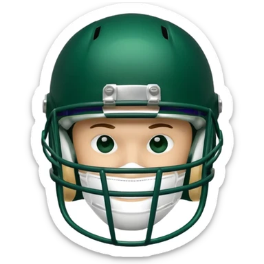 College football player helmet in dark green color sticker
