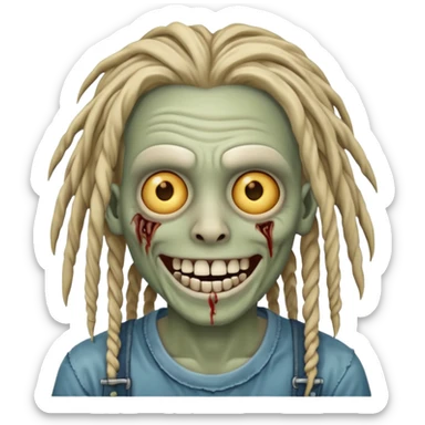 zombie with dreads with braces smiling  sticker