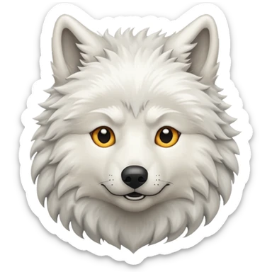 White wolf emoji sticker