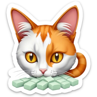 a cat sniffing coke sticker