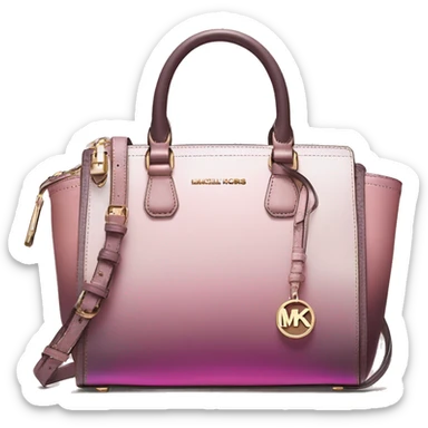 Realistic pink and mauve ombre iridescent metallic michael kors satchel. sticker
