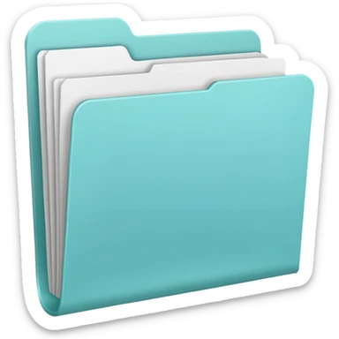 mint blue file folder sticker