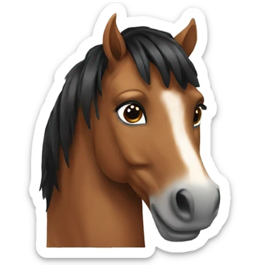 brown horse with black mane sticker