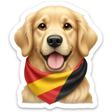 Golden Retriever wearing a Germany flag neckerchief  sticker