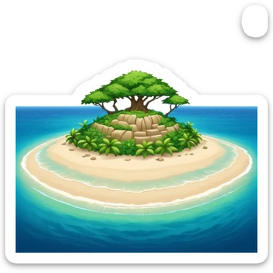 island seen from the sea far away sticker
