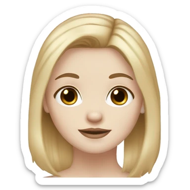 blond white girl blue eyes with a shi tzu dog sticker