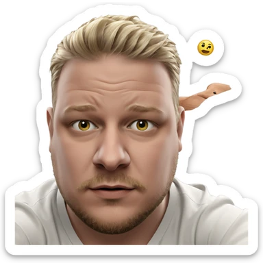 blonde boy with beard portrait sticker