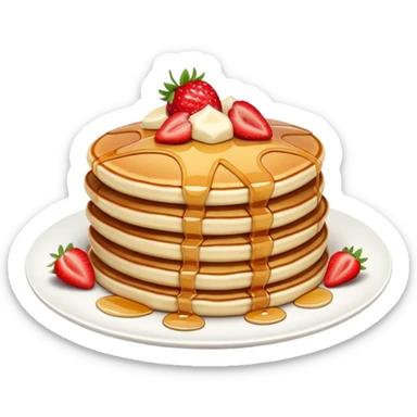 Pancakes with strawberry sticker