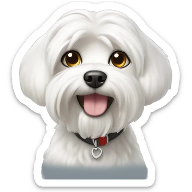 white maltese dog sticker