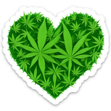 Weed heart sticker