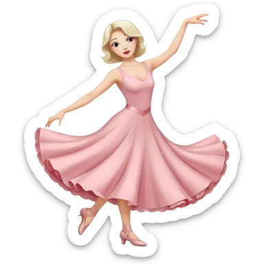 Tins pastels rose Danseuse de jazz contemporain à la peau blanche  sticker