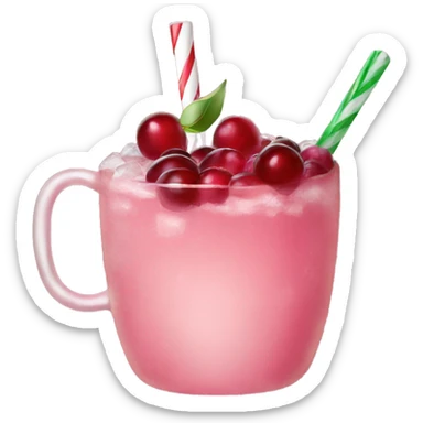 Pink Christmas cocktail mule cup cranberry sticker