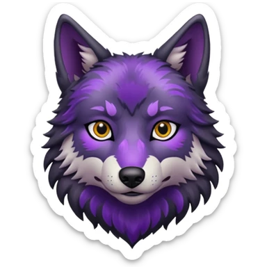 black wolf with purple pattern sticker
