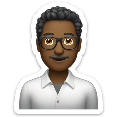 ui designer with fashionable glasses sticker