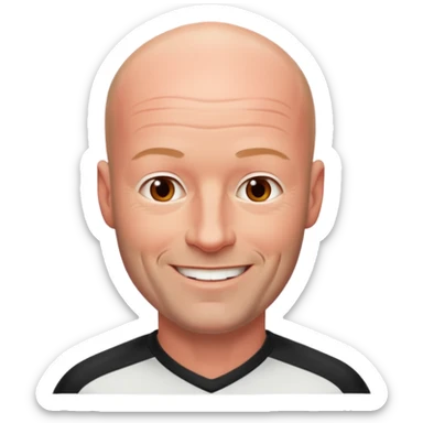 Alan Shearer bald looking older and a bit reder sticker