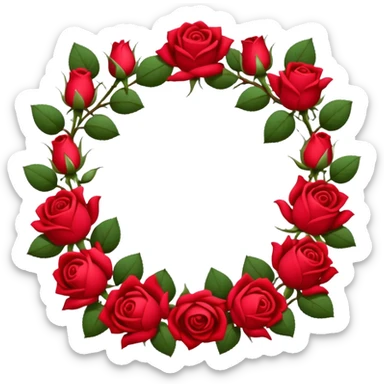 Highly detailed Delicate red rosebuds around the outline of photo frame sticker