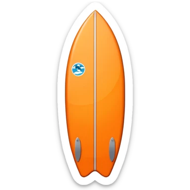 1 orange Surfboard with Sticker sticker