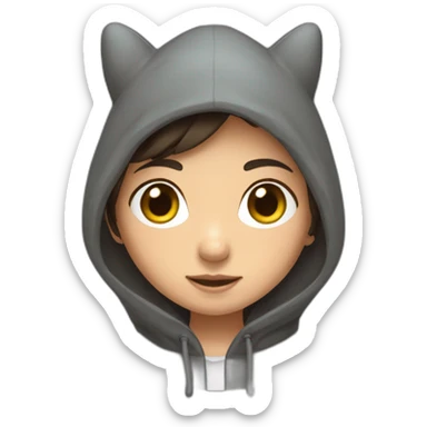 Fille Brune avec un sweat-capuche Totoro sticker