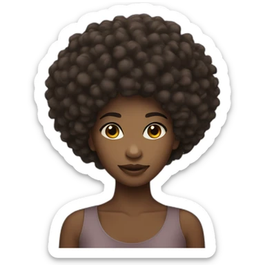 afro hair girl bindi sticker