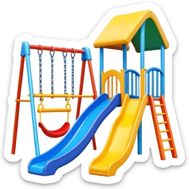 colorful playground with slide and swings sticker