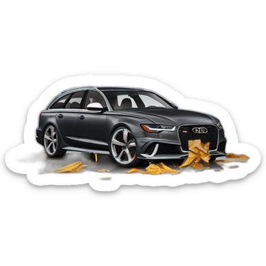 Audi RS6 300kmh Crash sticker