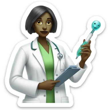 Reptilian alien woman, is a doctor sticker