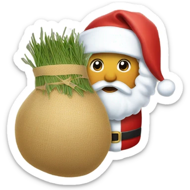 Doy with a santa claus hay sticker